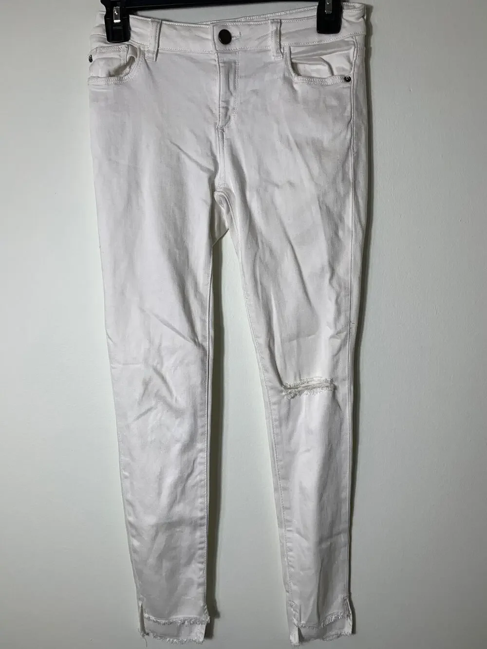 Girls DL1961 White Distressed Chloe Ankle Skinny Jeans Sz 16